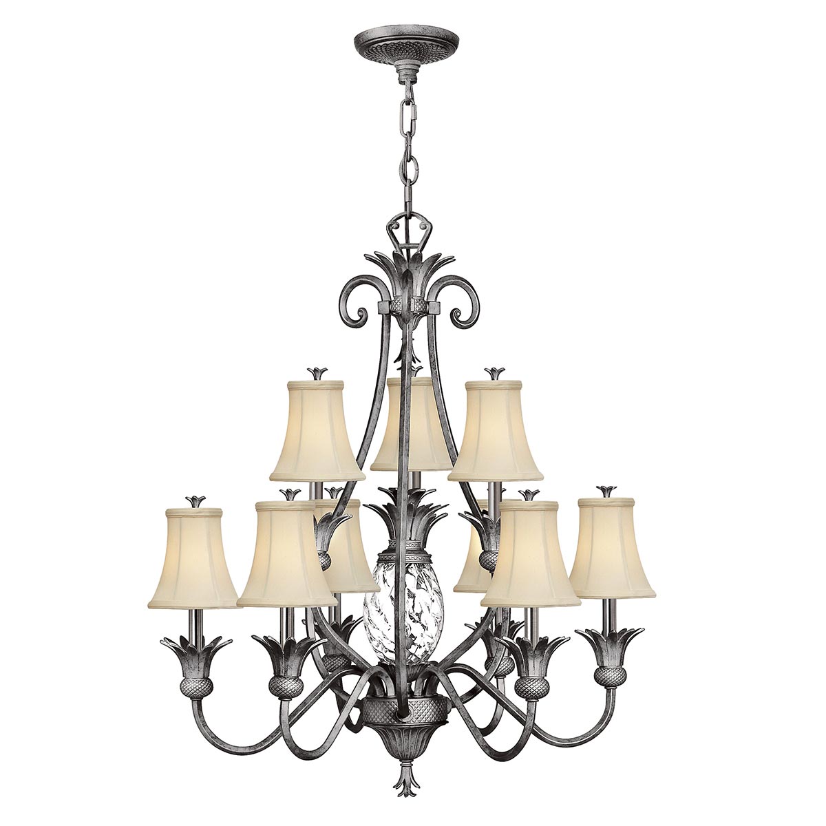 Cotesworth Grove French Provincial 10 Light Chandelier Polished Antique Nickel