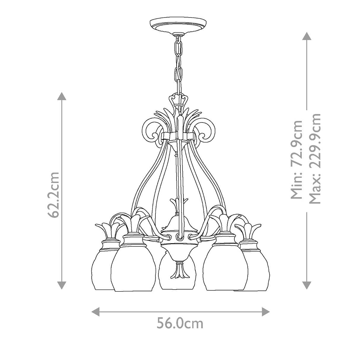 Cotesworth Grove French Provincial Pineapple Chandelier Burnished Brass Cotesworth Grove French Provincial Pineapple Chandelier Burnished Brass