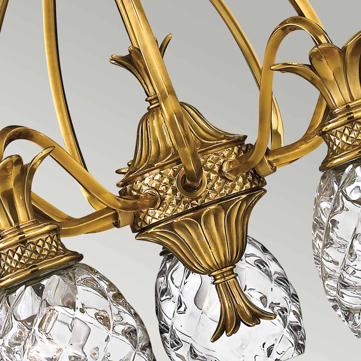 Cotesworth Grove French Provincial Pineapple Chandelier Burnished Brass Cotesworth Grove French Provincial Pineapple Chandelier Burnished Brass — detail view