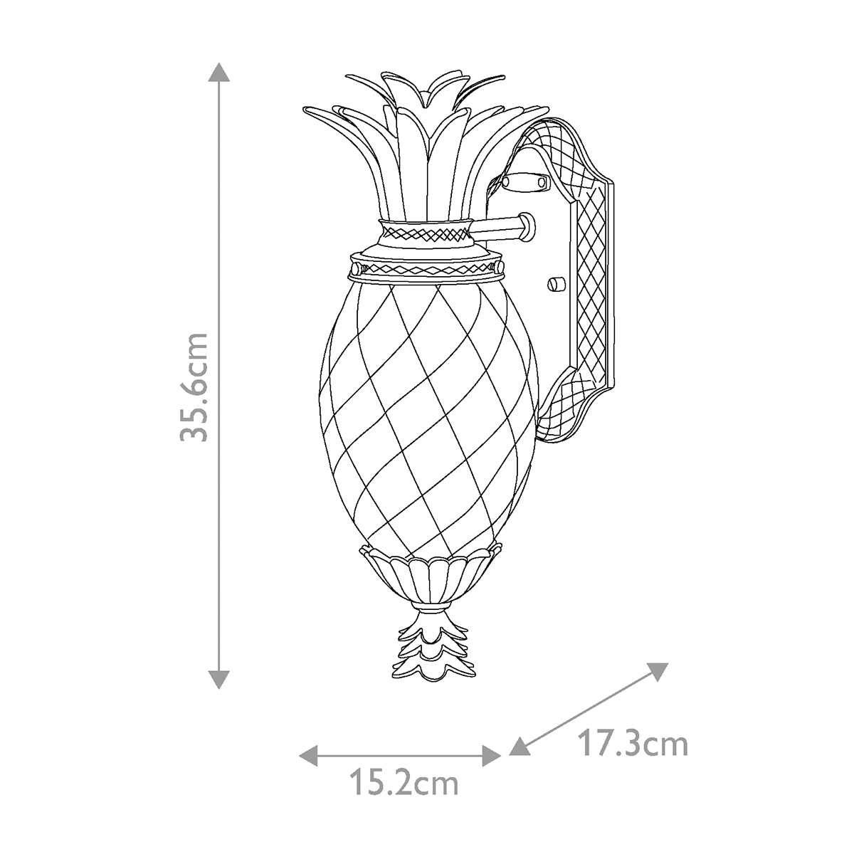 Cotesworth Grove Traditional Pineapple Outdoor Wall Light Burnished Bronze Cotesworth Grove Traditional Pineapple Outdoor Wall Light Burnished Bronze