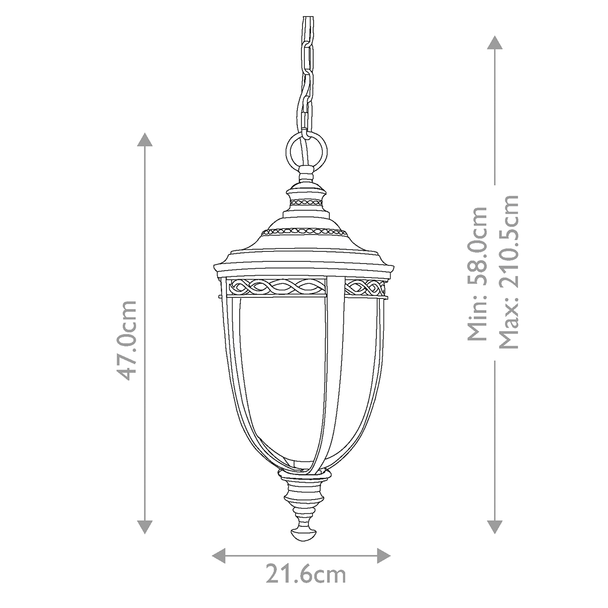 Cotswold Bridle Traditional Chain Lantern Black Cotswold Bridle Traditional Chain Lantern Black
