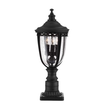 Cotswold Bridle Traditional Outdoor Pedestal Lantern Black