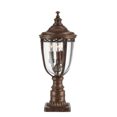 Cotswold Bridle Traditional Outdoor Pedestal Lantern British Bronze
