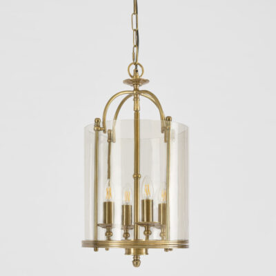 Cotswold Hamptons Four Light Lantern Pendant Antique Brass