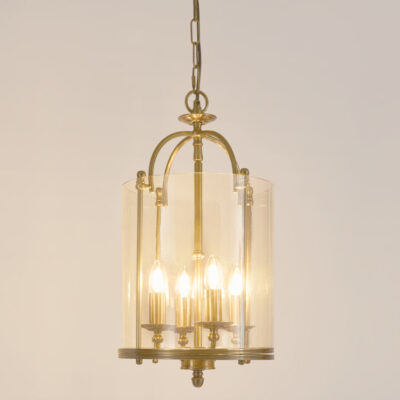 Cotswold Hamptons Four Light Lantern Pendant Antique Brass