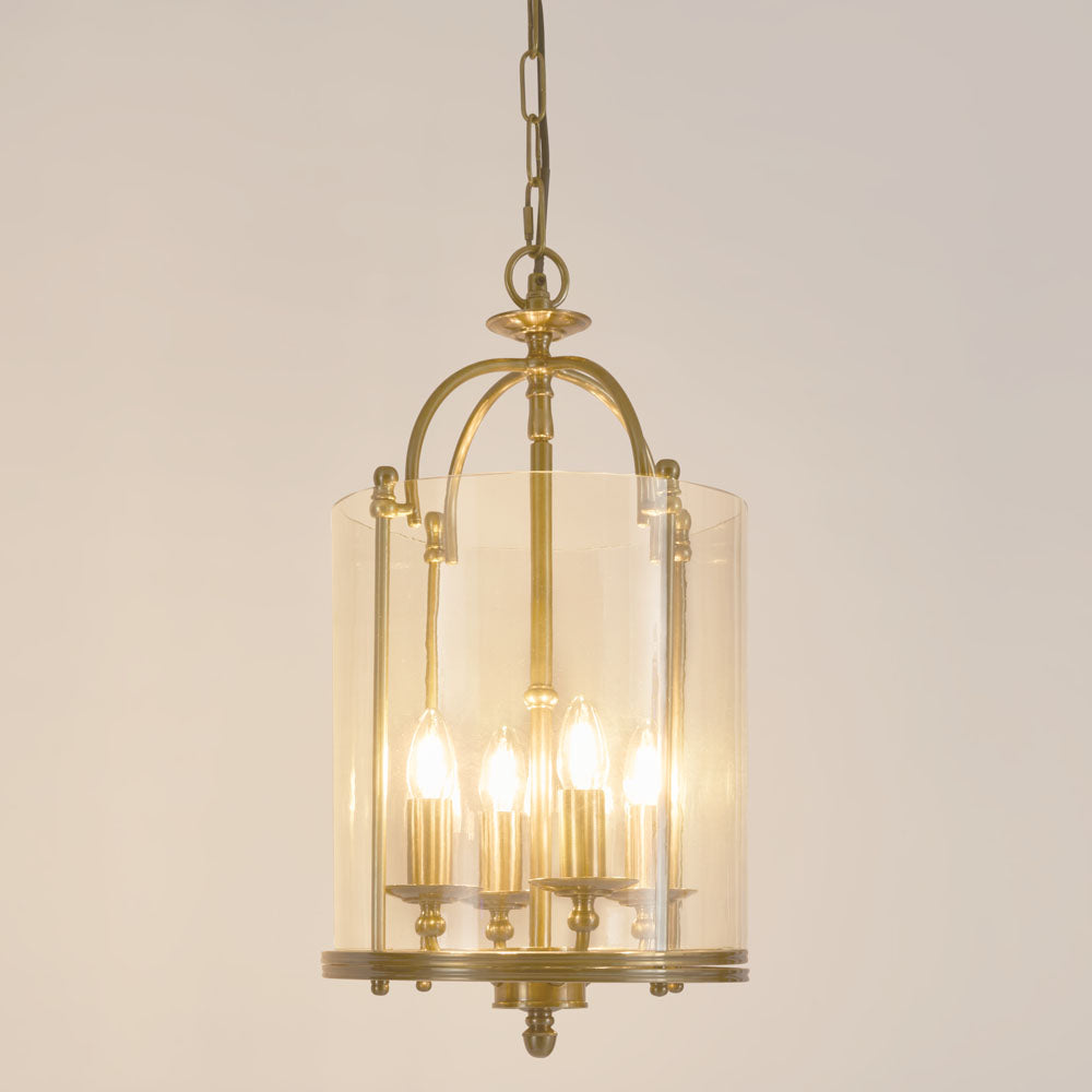 Cotswold Hamptons Four Light Lantern Pendant Antique Brass