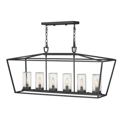 Coventry Row Hamptons 6 Light Outdoor Chandelier Museum Black