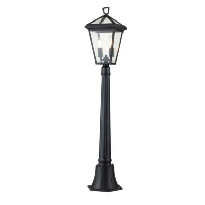 Coventry Row Hamptons Outdoor Pillar Lantern Museum Black