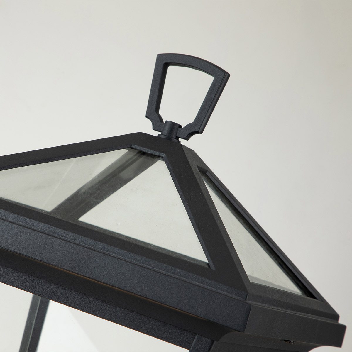 Coventry Row Heritage Outdoor Pedestal Lantern in Museum Black Coventry Row Heritage Outdoor Pedestal Lantern in Museum Black — detail view