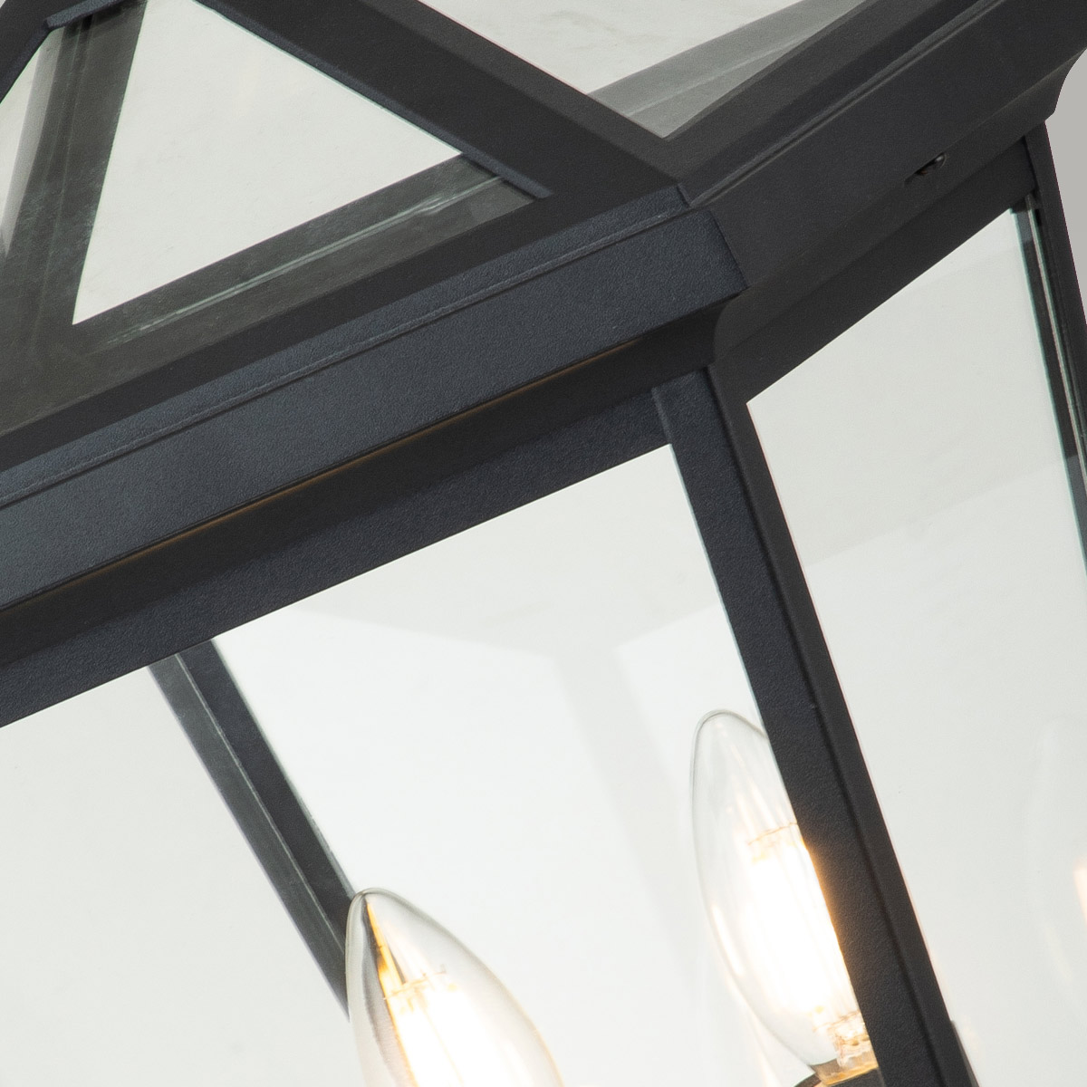 Coventry Row Heritage Outdoor Pedestal Lantern in Museum Black Coventry Row Heritage Outdoor Pedestal Lantern in Museum Black — detail view