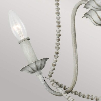 Cranbourne French Provincial 3 Light Chandelier Washed Grey — detail view