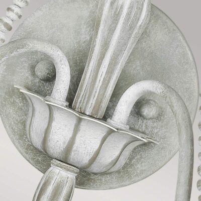 Cranbourne French Provincial Two Light Wall Light Washed Grey — detail view