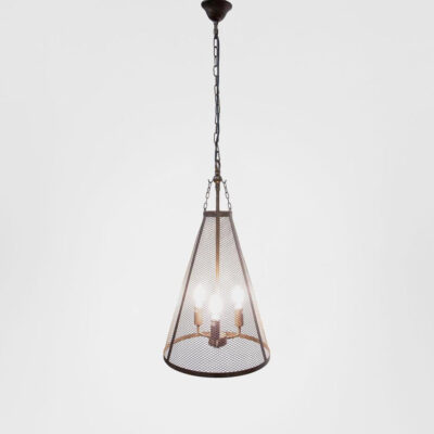 Cranleigh Industrial Conical Mesh Ceiling Pendant Bronze
