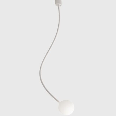 Cresthaven Contemporary Curved Arm Pendant Light Matte White