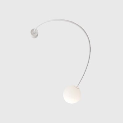 Cresthaven Contemporary Curved Arm Wall Light Matte White
