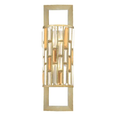 Cristelle Contemporary 2 Light Wall Light Silver Leaf