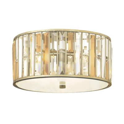 Cristelle Crystal Ceiling Flush Light Silver Leaf