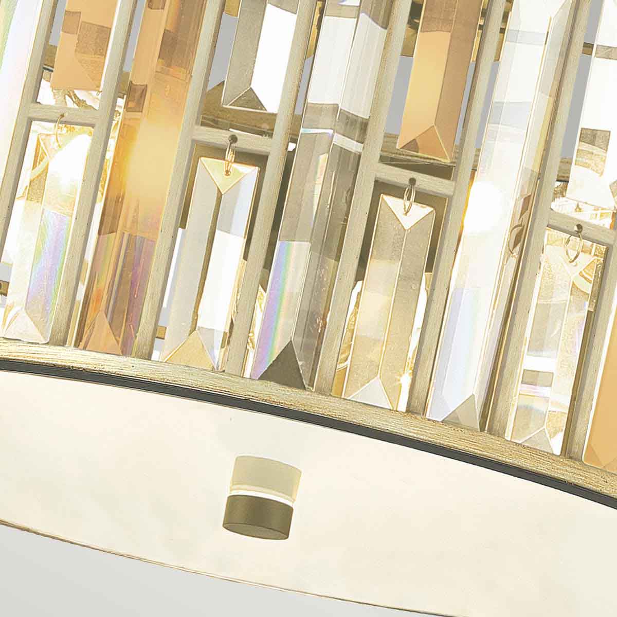 Cristelle Crystal Ceiling Flush Light Silver Leaf Cristelle Crystal Ceiling Flush Light Silver Leaf — detail view