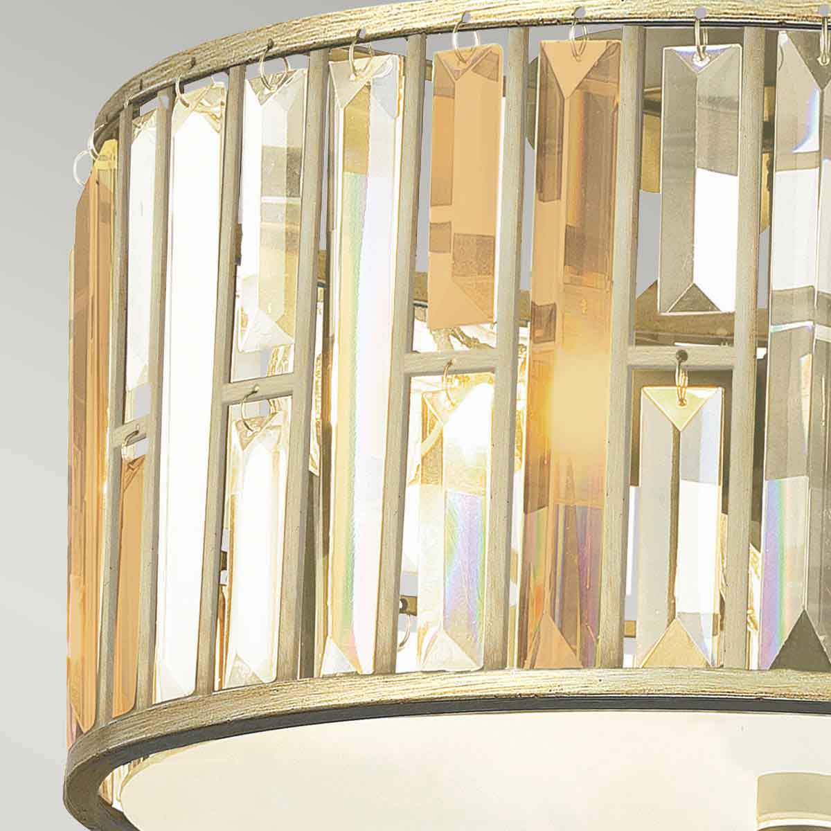 Cristelle Crystal Ceiling Flush Light Silver Leaf Cristelle Crystal Ceiling Flush Light Silver Leaf — detail view