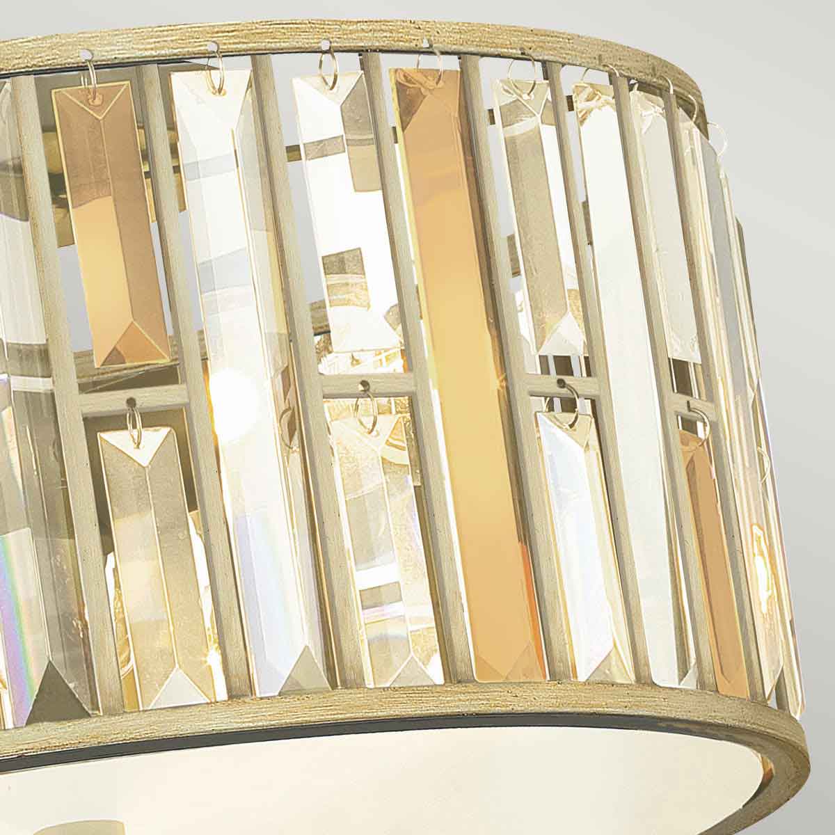 Cristelle Crystal Ceiling Flush Light Silver Leaf Cristelle Crystal Ceiling Flush Light Silver Leaf — detail view