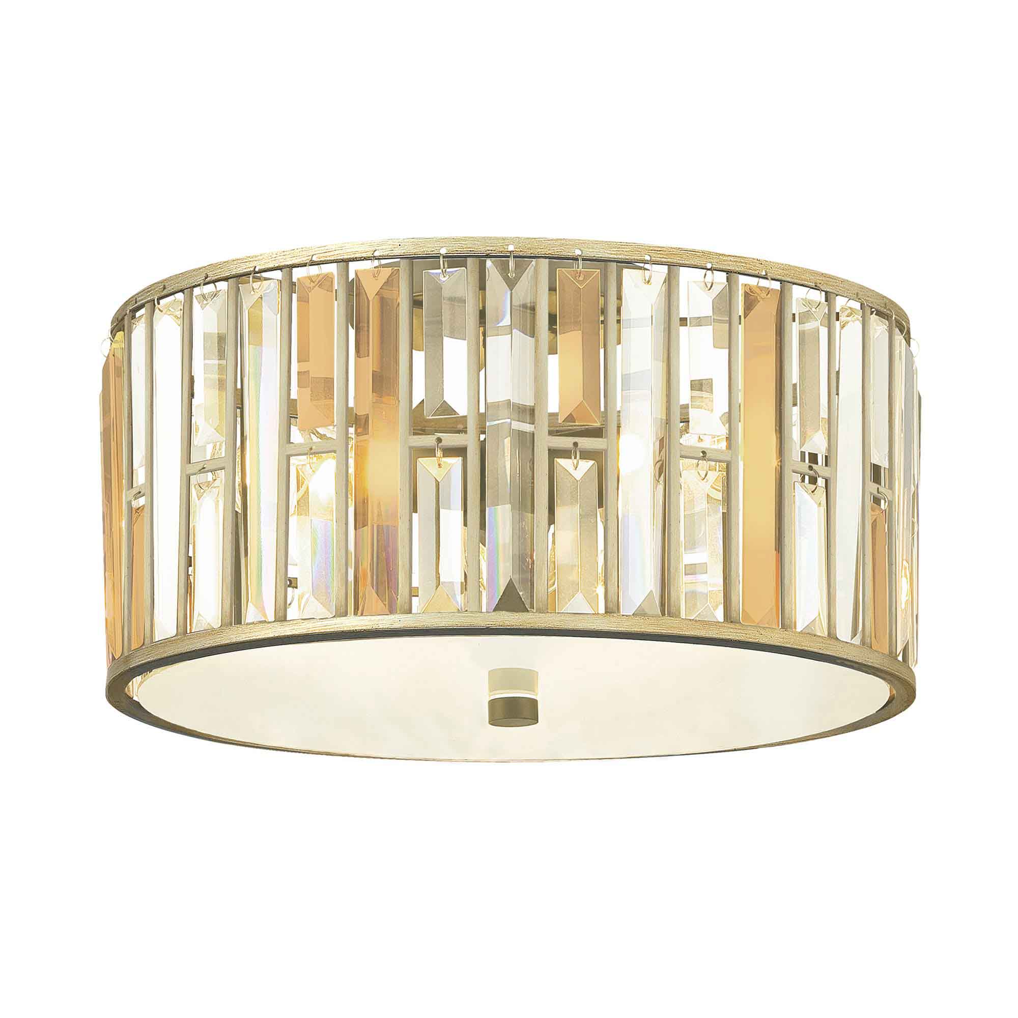 Cristelle Crystal Ceiling Flush Light Silver Leaf