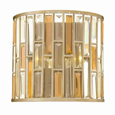 Cristelle Half Moon Crystal Wall Light Silver Leaf