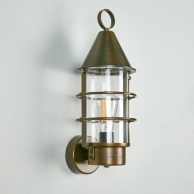 Cromer Hamptons Cone Top Outdoor Wall Light Brass