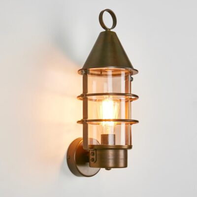 Cromer Hamptons Cone Top Outdoor Wall Light Brass