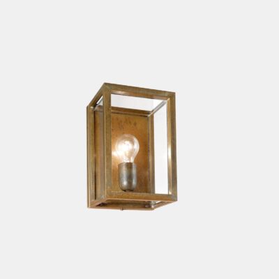 Cubo Frame Box Wall Light Antique Brass