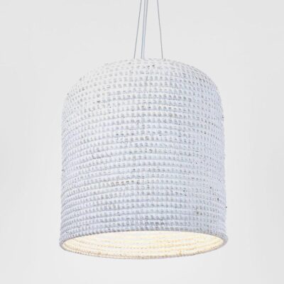 Cumberland Hamptons Rattan Ceiling Pendant Ivory