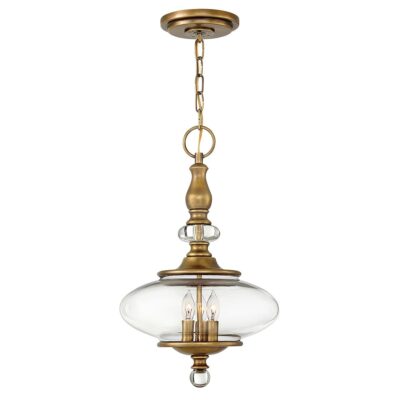 Danemoor Heritage Brass Oval Glass Pendant