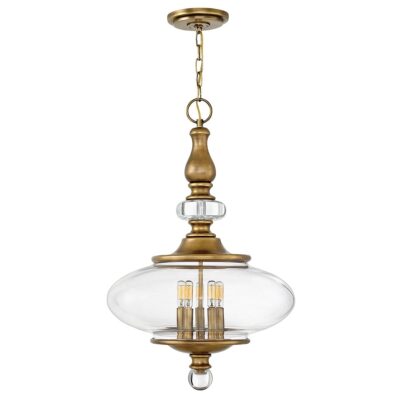Danemoor Heritage Brass Oval Glass Pendant