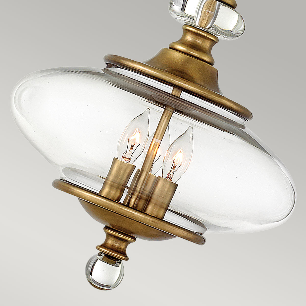 Danemoor Heritage Brass Oval Glass Pendant Danemoor Heritage Brass Oval Glass Pendant — detail view