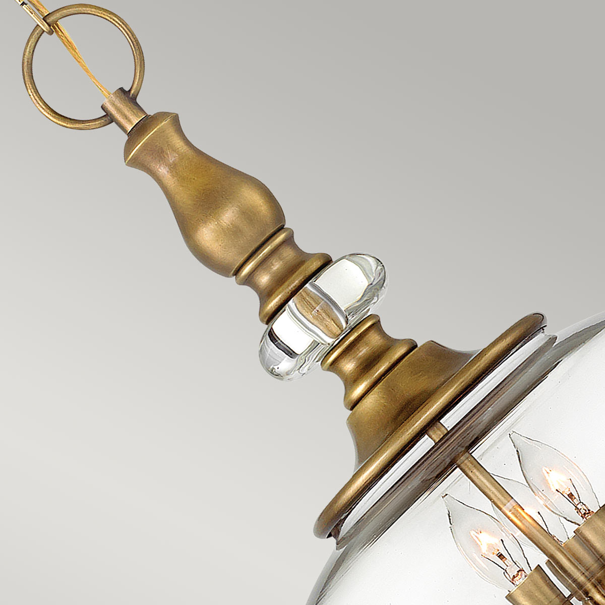 Danemoor Heritage Brass Oval Glass Pendant Danemoor Heritage Brass Oval Glass Pendant — detail view