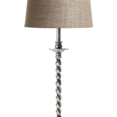 Danforth French Provincial Barley Twist Table Lamp Base Antique Silver