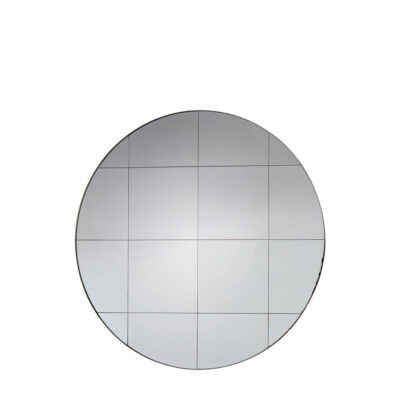 Denhollow French Provincial Round Grid Mirror Silver