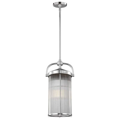 Denholme Hamptons Glass Rod Pendant Chrome