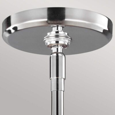 Denholme Hamptons Glass Rod Pendant Chrome — detail view