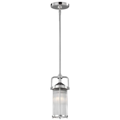 Denholme Heritage Ribbed Glass Mini Pendant in Chrome