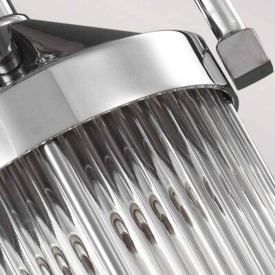 Denholme Heritage Ribbed Glass Mini Pendant in Chrome — detail view