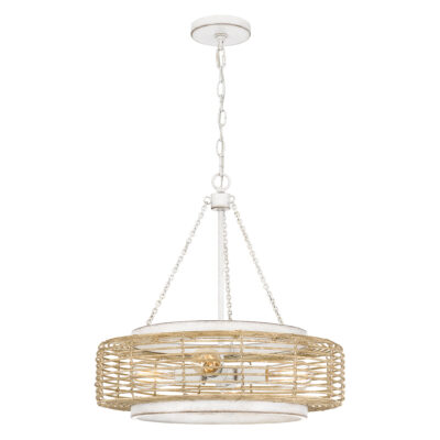 Denleigh Hamptons Drum Pendant Antique White