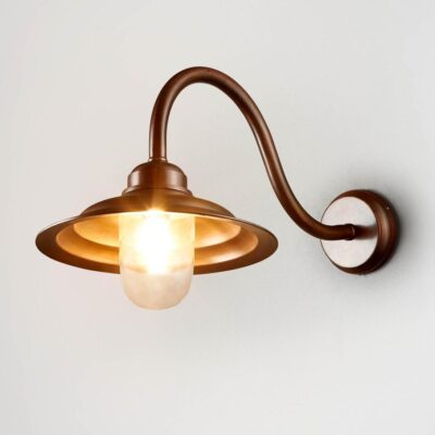 Derbyshire Heritage Gooseneck Outdoor Wall Light Dark Brass