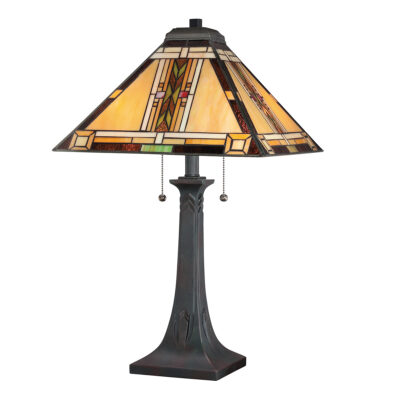Desert Meridian Mission Style Table Lamp Bronze with Art Glass Shade