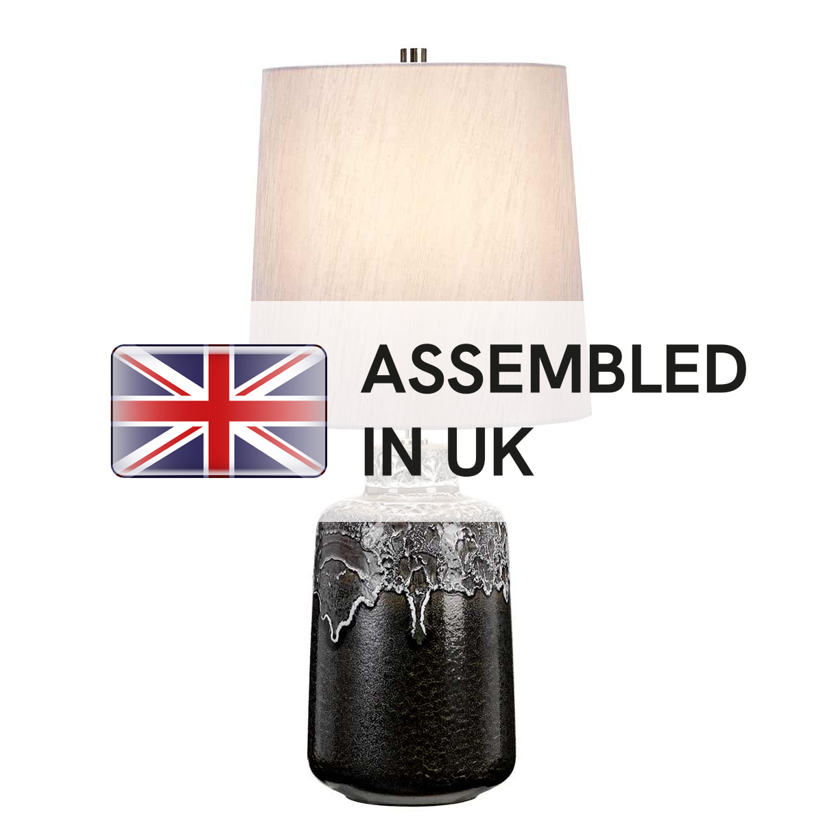 Dockmere Contemporary Ceramic Table Lamp Graphite and White Drip Glaze Dockmere Contemporary Ceramic Table Lamp Graphite and White Drip Glaze
