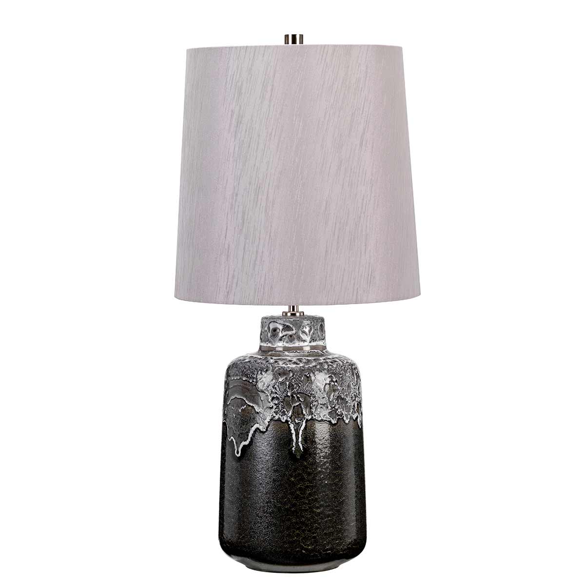 Dockmere Contemporary Ceramic Table Lamp Graphite and White Drip Glaze Dockmere Contemporary Ceramic Table Lamp Graphite and White Drip Glaze