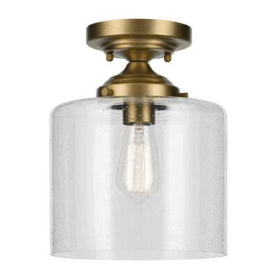 Dorchester Reach Hamptons Semi-Flush Ceiling Light Natural Brass