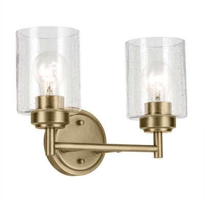 Dorchester Reach Twin Arm Wall Light Natural Brass