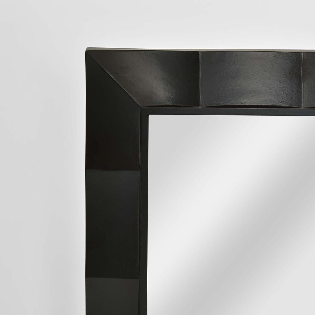 Dovecourt Art Deco Faceted Rectangle Mirror Black Dovecourt Art Deco Faceted Rectangle Mirror Black