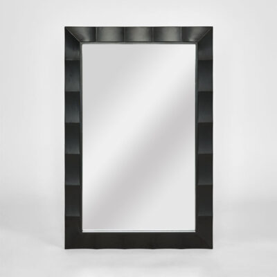 Dovecourt Art Deco Faceted Rectangle Mirror Black