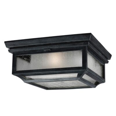 Drover's Rest Traditional Outdoor Ceiling Flush in Dark Weathered Zinc
